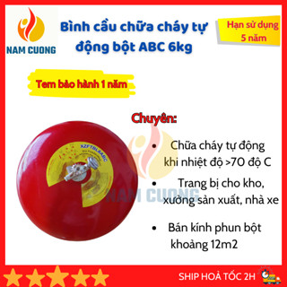 Bình cầu chữa cháy tự động XFZTBL6 bột ABC 6kg, loại tốt đạt tiêu chuẩn pccc, dùng cho các kho xưởng, văn phòng