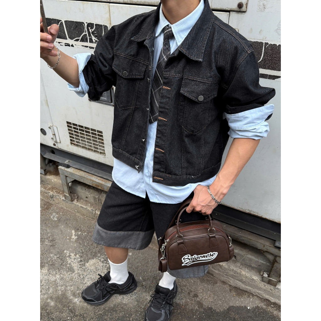 Áo khoác jean Ver 3 Calem.Club form Nam Nữ chất denim có túi trong phong cách trẻ trung năng động | BigBuy360 - bigbuy360.vn