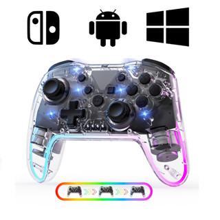 Tay cầm Switch đa năng Led Neon Rgb cảm biến chuyển động Turbo Máy Game Nintendo Android Window