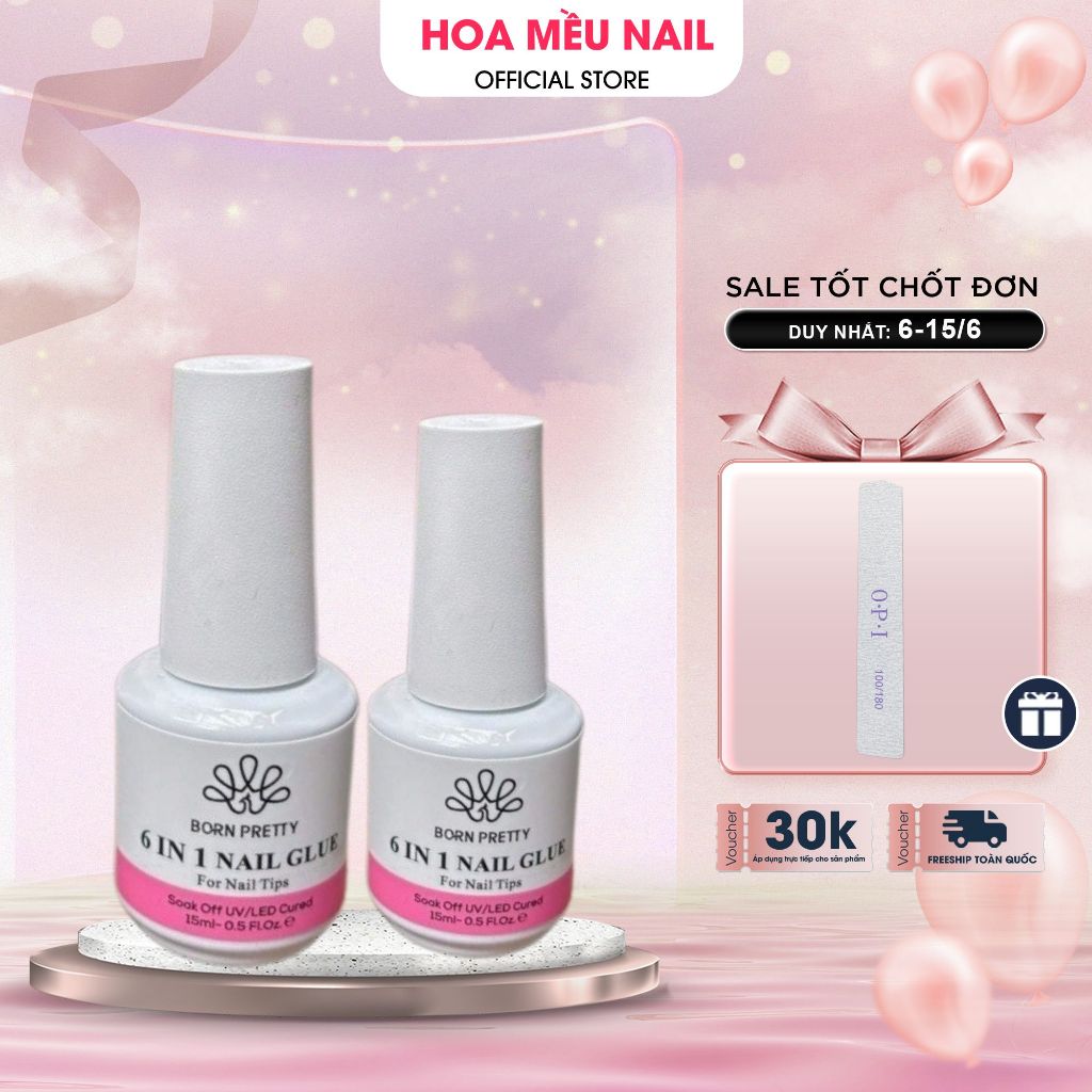 Gel Glue 6 in1  dán móng nối móng tay, cứng móng , ẩn phụ kiện, úp móng gel