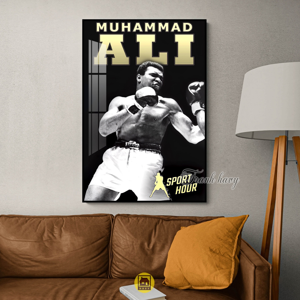 Tranh Treo Tường Tráng Gương Tranh Boxing Võ Sĩ Quyền Anh Muhammad Ali