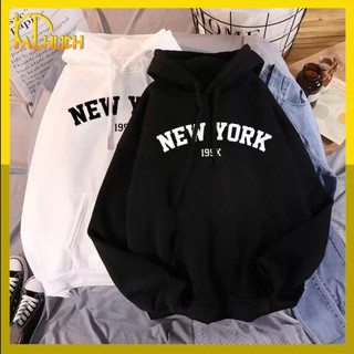  Áo hoodie nam nữ in chữ newyork vải nỉ bông mềm mịn nón 2 lớp 