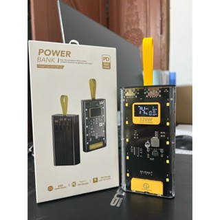 Sạc dự phòng trong suốt Power bank 30000mah với 4 cổng sạc nhanh 25W và PD 120W, pin dự phòng sẵn 4 đầu dây cực bền