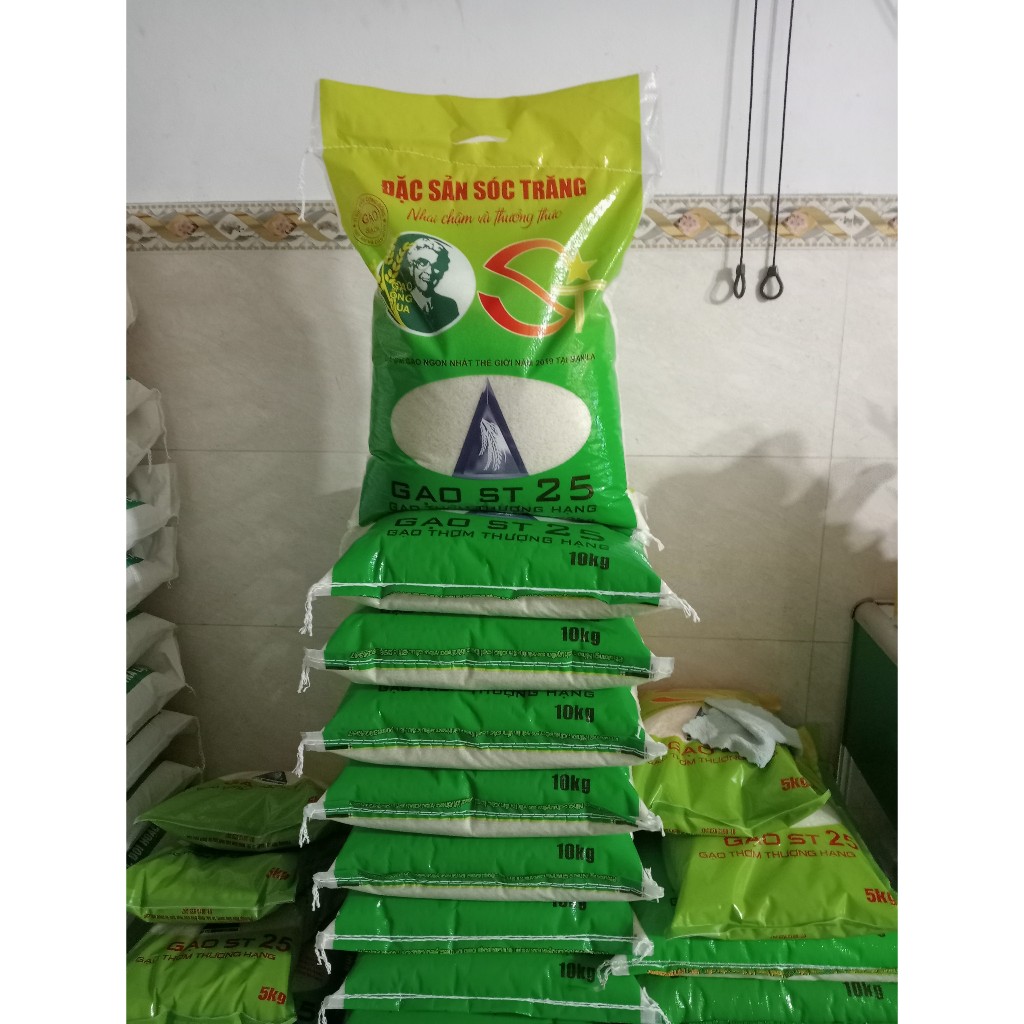  BAO 10KG GẠO ST25 LOẠI 2 THƠM DẺO CƠM   HỎA TỐC   