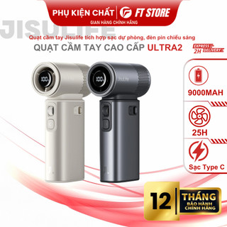  Quạt du lịch cầm tay đa năng Jisulife ULTRA2 tích hợp làm sạc dự phòng đèn pin soi sáng tiện lợi 