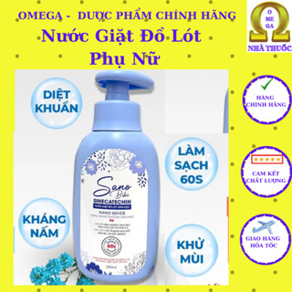  Nước Giặt Đồ Lót Sinh Học Sano Bibi Nano Siliver  HD 2028 280ml  – Hỗ Trợ Loại Bỏ Virut Làm Sạch Vết Ố Kinh Nguyệt 