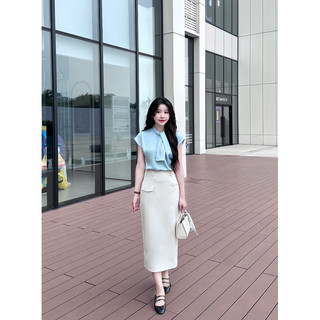 Áo lụa cổ xoắn