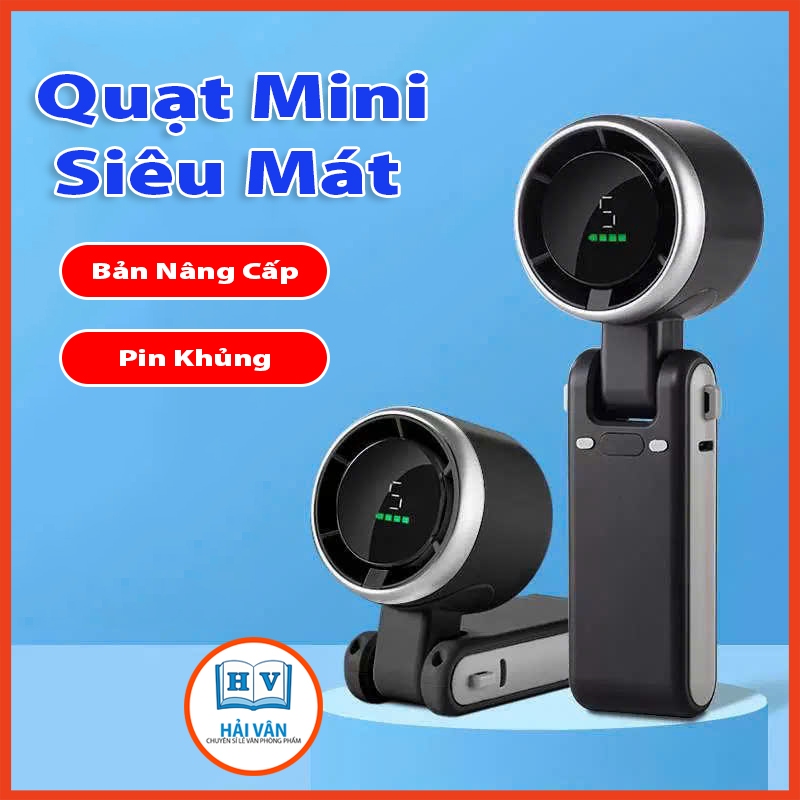 Quạt cầm tay mini MG9 dung lượng pin 4000mAh 5 cấp độ gió quạt tích điện có thể gấp gọn màn hình hiển thị pin tuabin gió