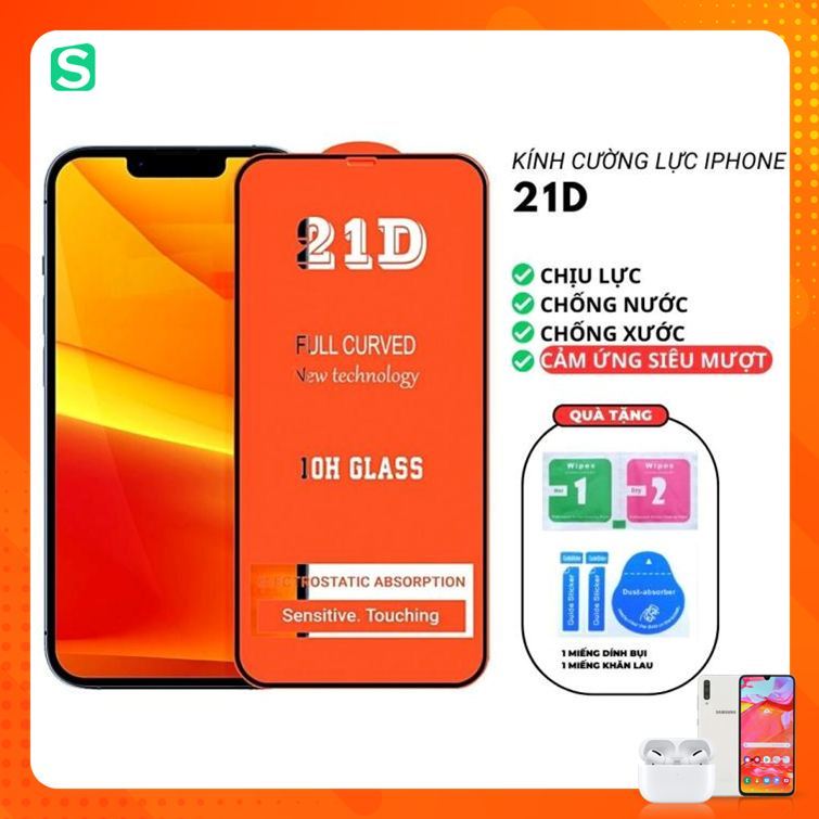 Kính cường lực ip 21D full màn ip 15 15 Pro IP 15 Plus IP 15 Pro Max 14 14 pro 14 plus 14 pro max - 
