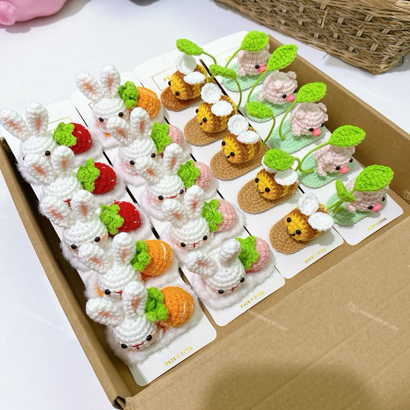 KẸP TÓC LEN 3D NHIỀU MẪU CHỦ ĐỀ THÚ MINI ĐÁNG YÊU