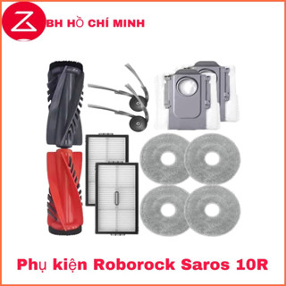 ( Hàng chính hãng ) Phụ kiện Robot  Roborock Saros 10 R.Gồm : Chổi chính / Khăn lau / Lọc bụi / Túi rác / Chổi cạnh.