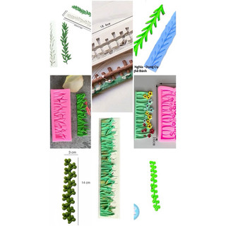 Khuôn Silicon - Lá Bụi Cỏ Viền - Viền Cỏ Dài - ĐỔ RAU CÂU - LÀM NẾN - LÀM SOCOLA 