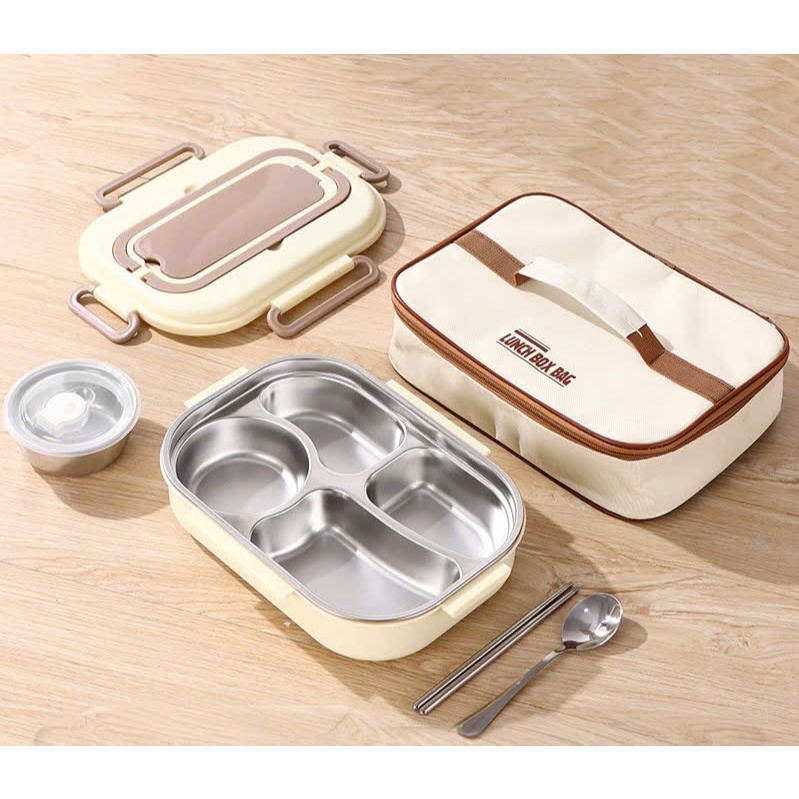 Hộp cơm giữ nhiệt LUNCH BOX tặng kèm thìa đũa