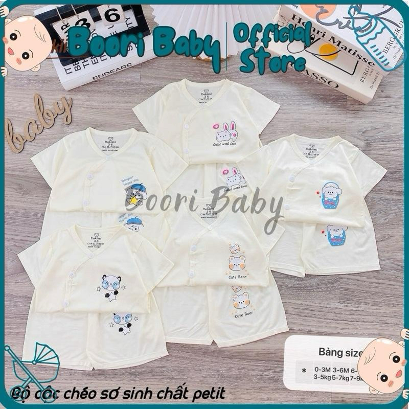 Dokiimi- Set 3/5 Bộ quần áo cộc tay thun lạnh cho bé 3-9kg