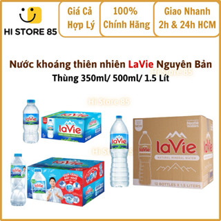   Hoả Tốc HCM  Thùng Nước khoáng thiên nhiên LAVIE vị NGUYÊN BẢN chai 350ml  500ml  1.5Lít. Hi Store 