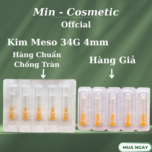 10 Đầu Kim Meso Chống Tràn 34G 4mm Vivaro Hàn Quốc - Min-Cosmetic