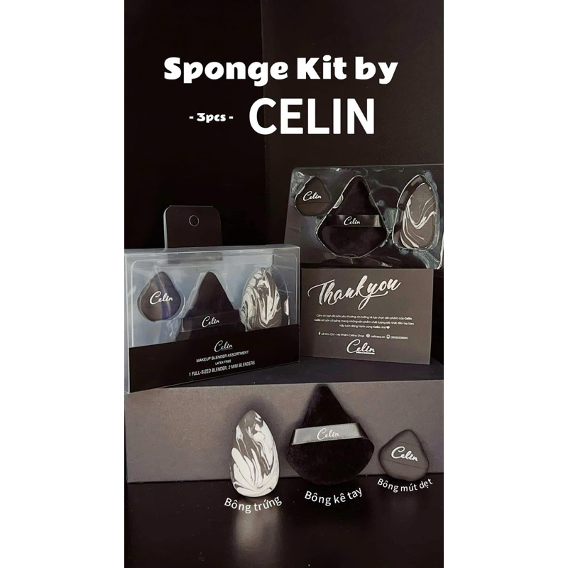 Set mút celin Set 3 cái