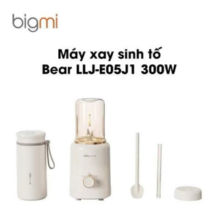 Máy xay sinh tố Bear LLJ-E05J1 công suất 300W, kèm cốc giữ nhiệt SUS304, lưỡi dao 6 cánh sắc bén, xay sinh tố hoa quả