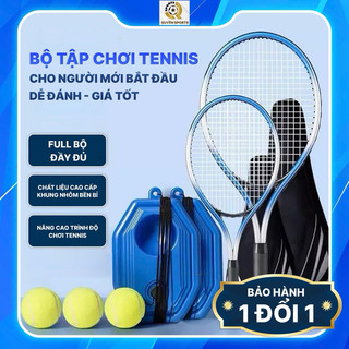 Bộ Vợt Tập Chơi Tennis Cao Cấp Kèm Dây Đàn Hồi Đế Bóng, Tập Phản Xạ Tại Nhà Phù Hợp Người Lớn,Trẻ Em