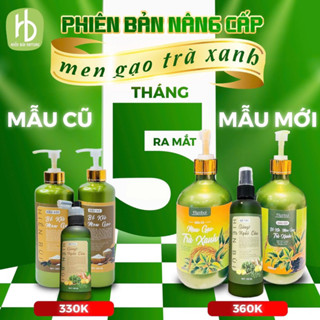 COMBO DẦU GỘI MEN GẠO TRÀ XANH (TẶNG 1 XỊT MỌC TÓC 160k)