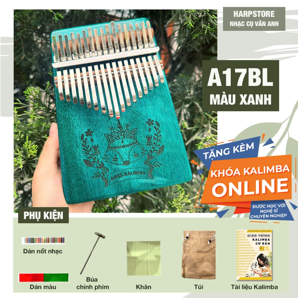 (TẶNG KHÓA KALIMBA ONLINE) ĐÀN KALIMBA ARES A17BL GỖ MAHOGANY - Đàn kalimba 17 phím - Đàn Kalimba ca