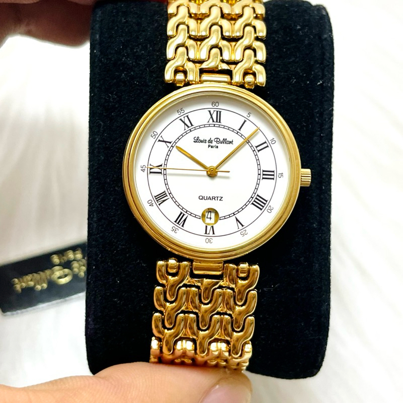Siêu phẩm nữ VIP hiệu Louis de Bullant bọc vàng 18K 30mm mới 99% - Paris Pháp, Chính hãng [2HAND]