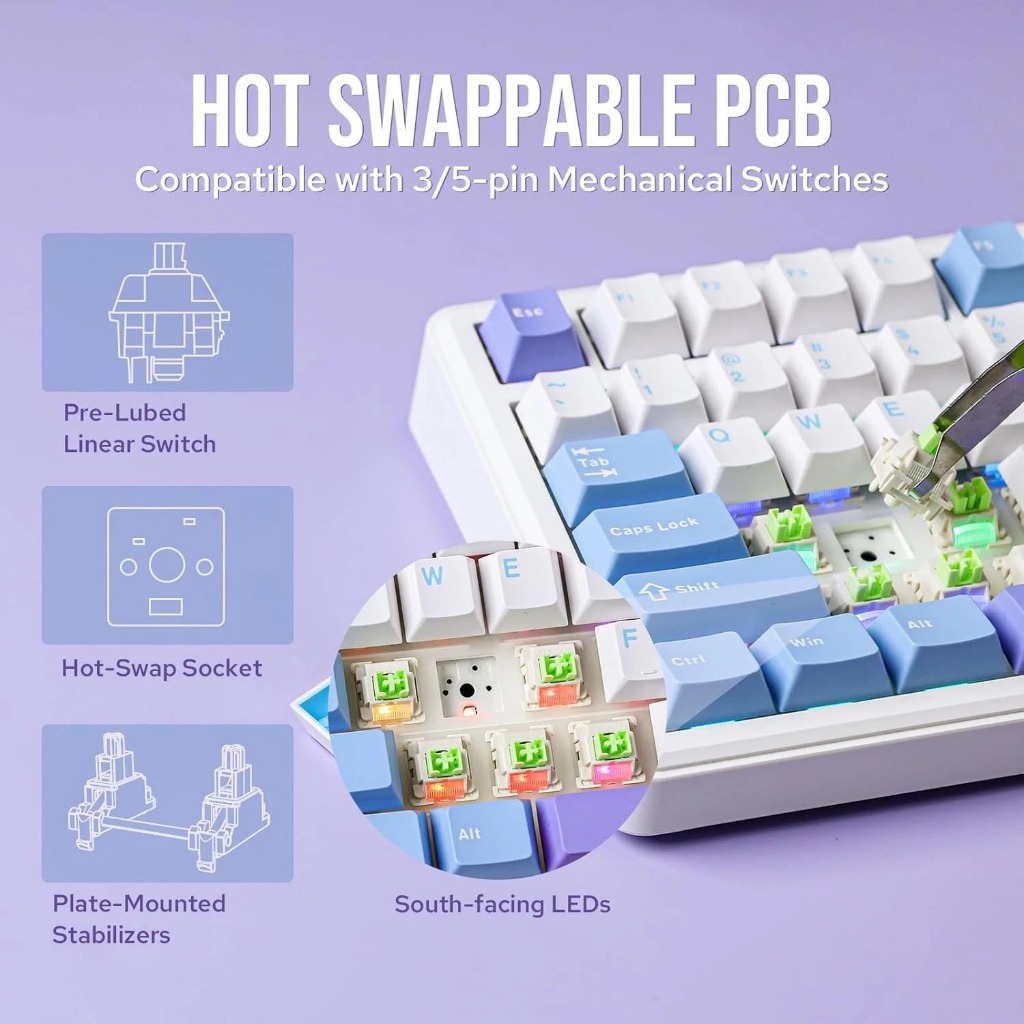 Aula F75 Max bàn phím cơ kết hợp màn hình, núm xoay siêu chất, âm thanh Hifi | BigBuy360 - bigbuy360.vn