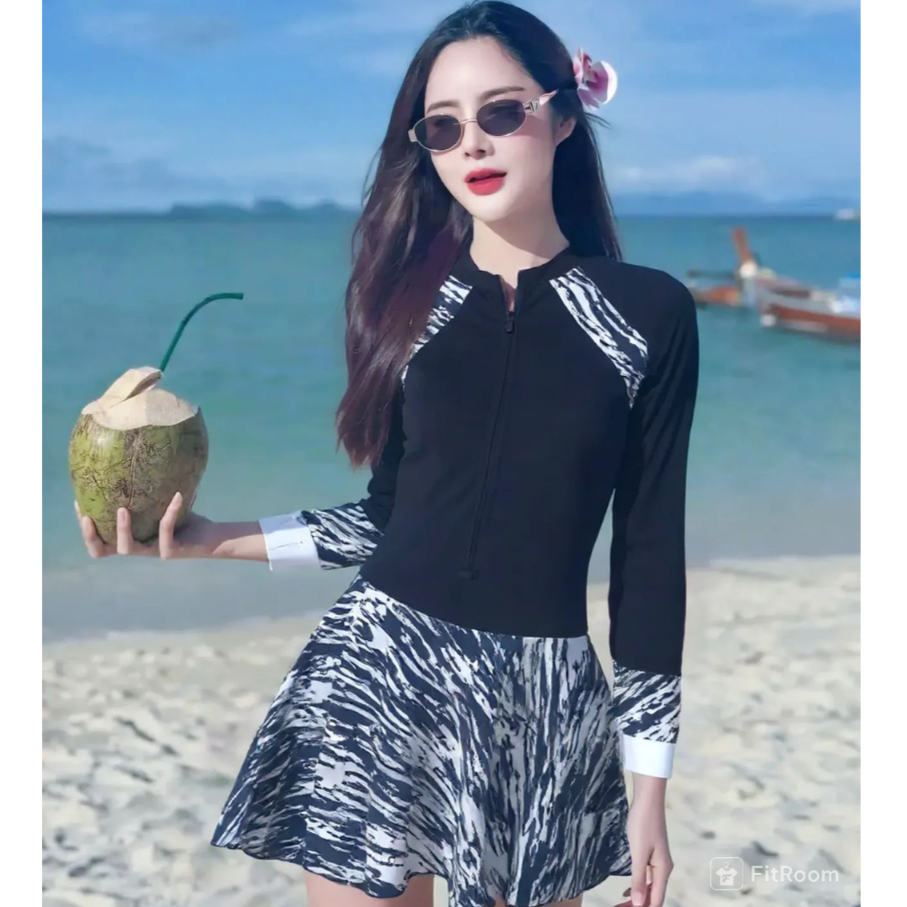 Bikini, bộ đồ bơi nữ bigsize đi biển đẹp kín đáo dài tay chống nắng, quần áo tắm cho mẹ trung niên | BigBuy360 - bigbuy360.vn