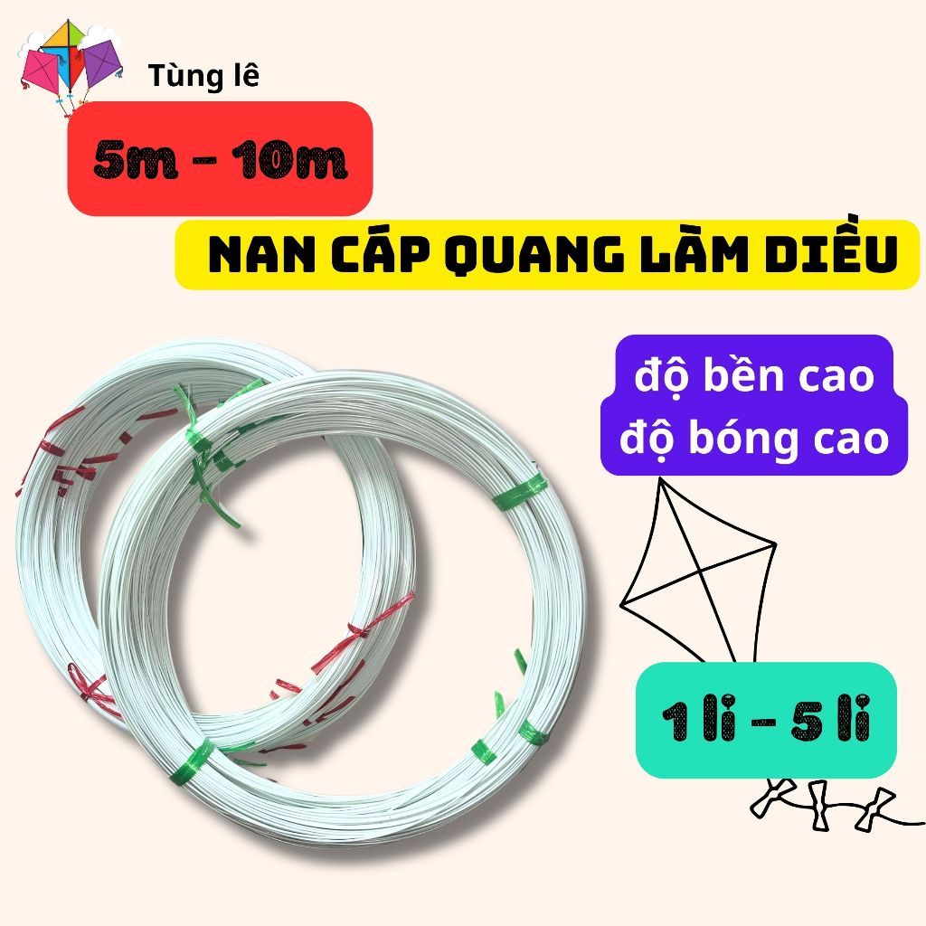 1KG Nan Cáp Quang, Cáp Quang Làm Diều Đủ Size Từ 1 li Đến 4 Li Siêu Bền, Siêu Bóng