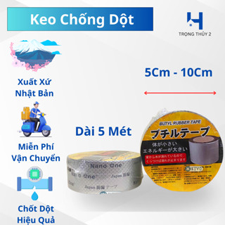 Băng Keo Chống Thấm Nhật Bản 5cm/10cm – Keo Dán Chống Dột Mái Tôn, Vết Nứt – Siêu Dính, Chống Nước