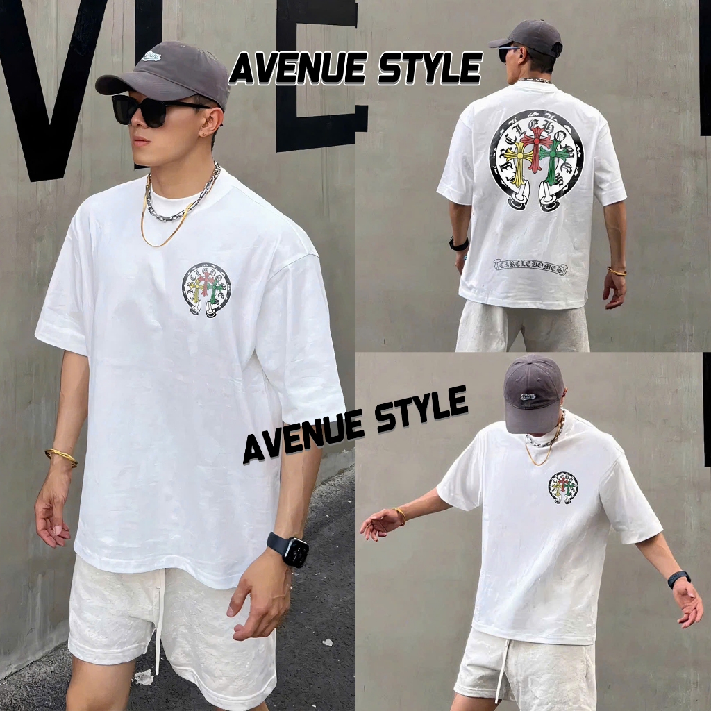 [Chrome New] Áo Thun Chrome Thánh Giá Vàng Đỏ Xanh, Áo Thun Chrome New Áo thun Cổ Tròn Unisex