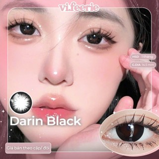 Kính áp tròng (lens) đen tuyền 1 tháng DARIN BLACK đủ độ cận-VF Lens