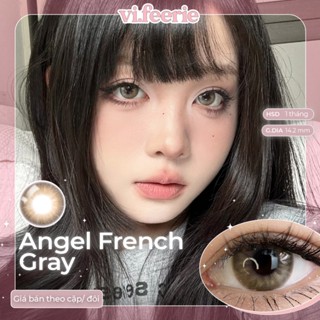 Kính áp tròng (lens) xám blend nâu 1 tháng ANGEL FRENCH GRAY đủ độ cận - VF Lens