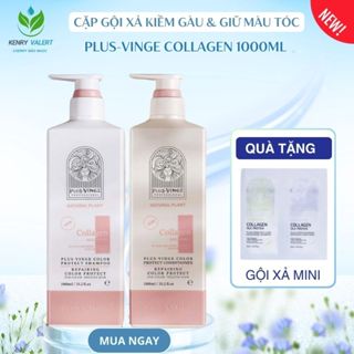 Dầu Gội Xả Kiềm Gàu Kiểm Soát Gàu Và Giữ Màu Tóc Plus Vinge Collagen 1000ml - CHERRY BẢO NGỌC SHOP