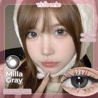 Kính áp tròng (lens) filter đen xám khói 1 tháng MILLA GRAY đủ độ cận-VF Lens