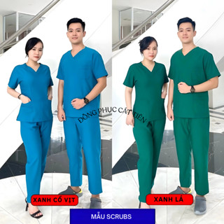 Bộ Scrubs cổ tim phòng mổ, đồng phục Spa, phòng khám, Bác Sĩ, quần áo đồng phục phẫu thuật COTTON