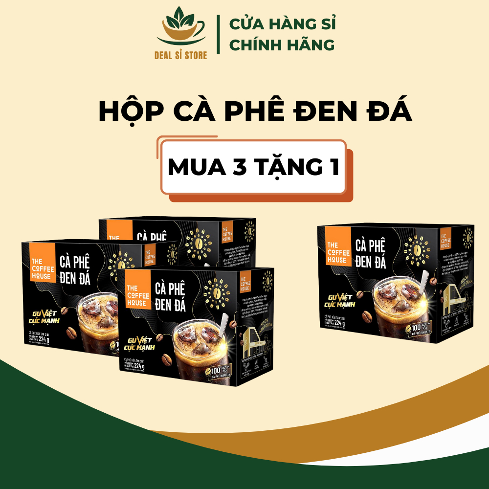 [COMBO 3 TẶNG 1] Hộp cà phê đen đá The Coffee House (Hộp 14 gói x 16 g)