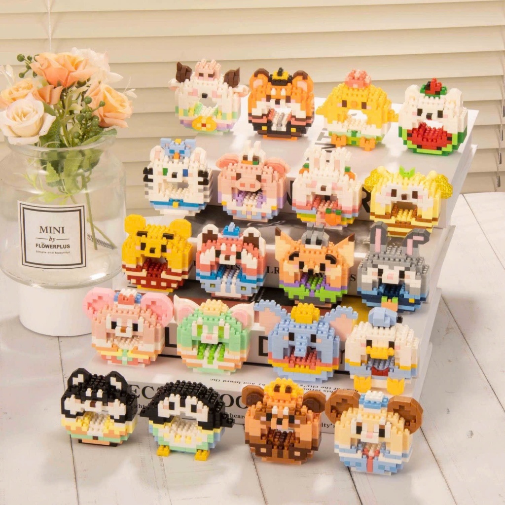 Động vật nhỏ Dòng búp bê Gấu Donut Khối xây dựng hạt Trẻ em Lắp ráp Đồ chơi trẻ em Quà tặng