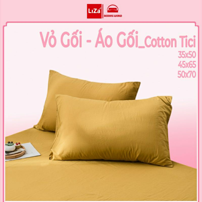 Vỏ Gối Đầu Tici Thoáng Mát Vỏ Gối Nằm Cotton Tici 45x65, 50x70 Bền Màu