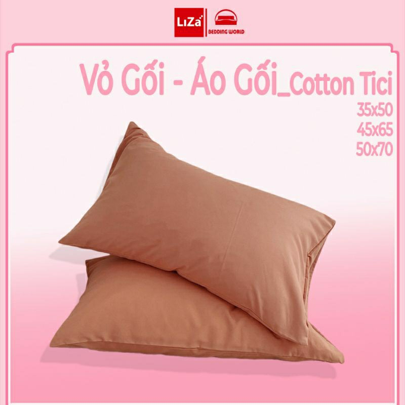 Vỏ Gối Đầu Tici Chất Lượng Vỏ Gối Nằm Cotton Tici 45x65, 50x70 Không Nhăn