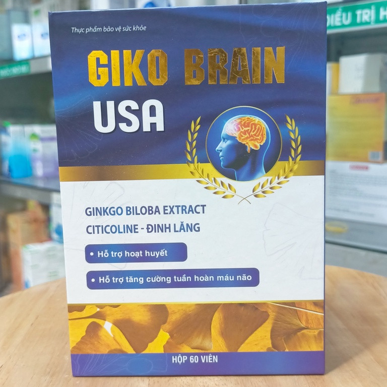 [Chính hãng] Bổ não GiKo Brain USA VIP - Hoạt Huyết, Tăng Cường Tuần Hoàn Máu Não - Hộp 60 viên GiKo