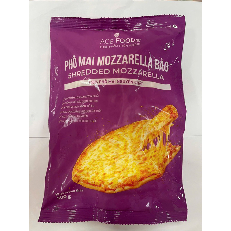 Phô Mai Mozzarella bào sợi ACE (Thiên Vương) gói 500gr [HN giao hỏa tốc] - Ảnh 2