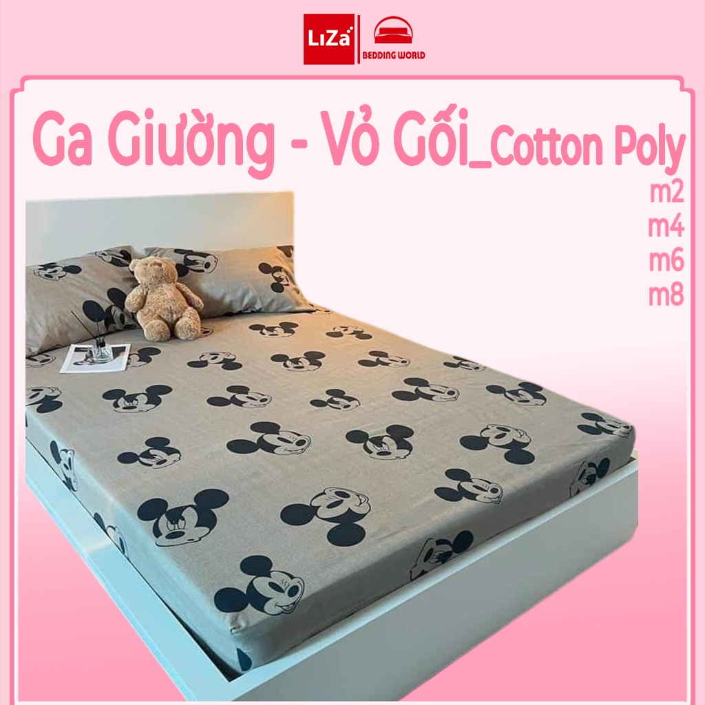 Ga Giường Poly Coton 1m4x2m, 1m6x2m và 1m8x2m, Drap Giường Nhiều Kích Thước Mẫu Đẹp Được Chọn