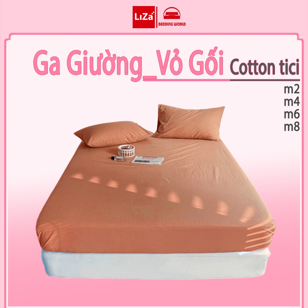 Ga Giường Cotton Tici 1m2/1m4/1m6/1m8, Drap Giường Bo Chun Miễn Phí Theo Kích Thước ( Ga lẻ )