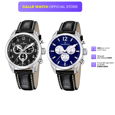 Đồng hồ Nam Candino Chronogragh C4408 mạnh mẽ, chống nước 5ATM, dây da cao cấp chính hãng Thụy Sĩ