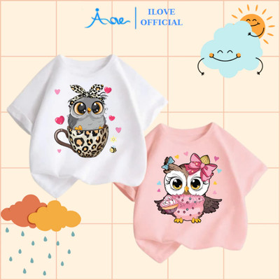 [MỚI] Áo thun CỘC TAY cho bé gái AORE, Áo cộc chất cotton in hình Chú Chim Nhỏ ngộ nghĩnh mềm mịn 9-36kg