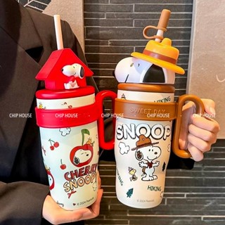  Ly nước giữ nhiệt Snoopy 800ml lọc trà tháo rời Bình giữ nhiệt INOX316 cao cấp ngộ nghĩnh có tay cầm tiện lợi - B114 