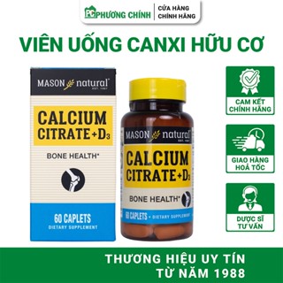 Canxi Hữu Cơ Mason Natural Calcium Citrate + D3 Hỗ Trợ Xương Chắc Khoẻ 60 Viên/Hộp