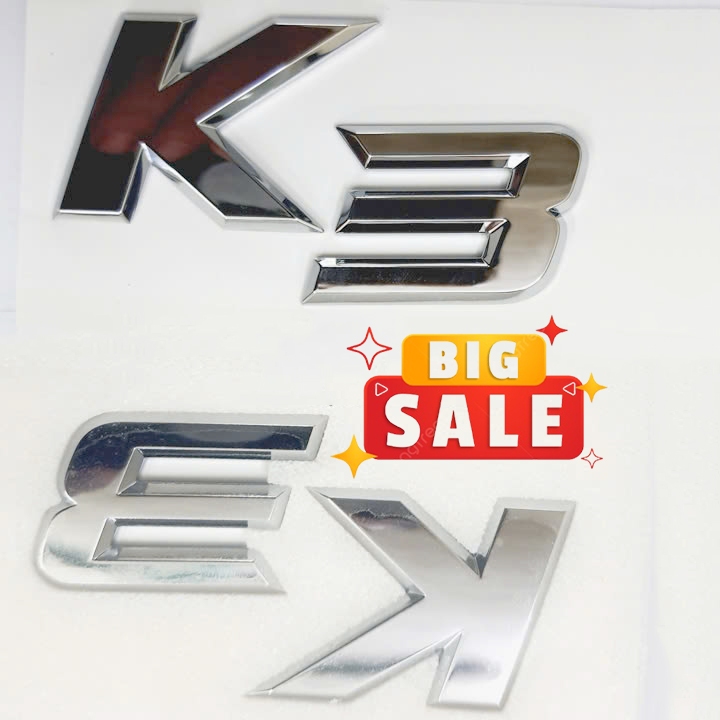 Chữ Nổi K3 Dán Đuôi Xe Kia K3 - Tem Chữ Ke Dán Sau Xe Kia K3