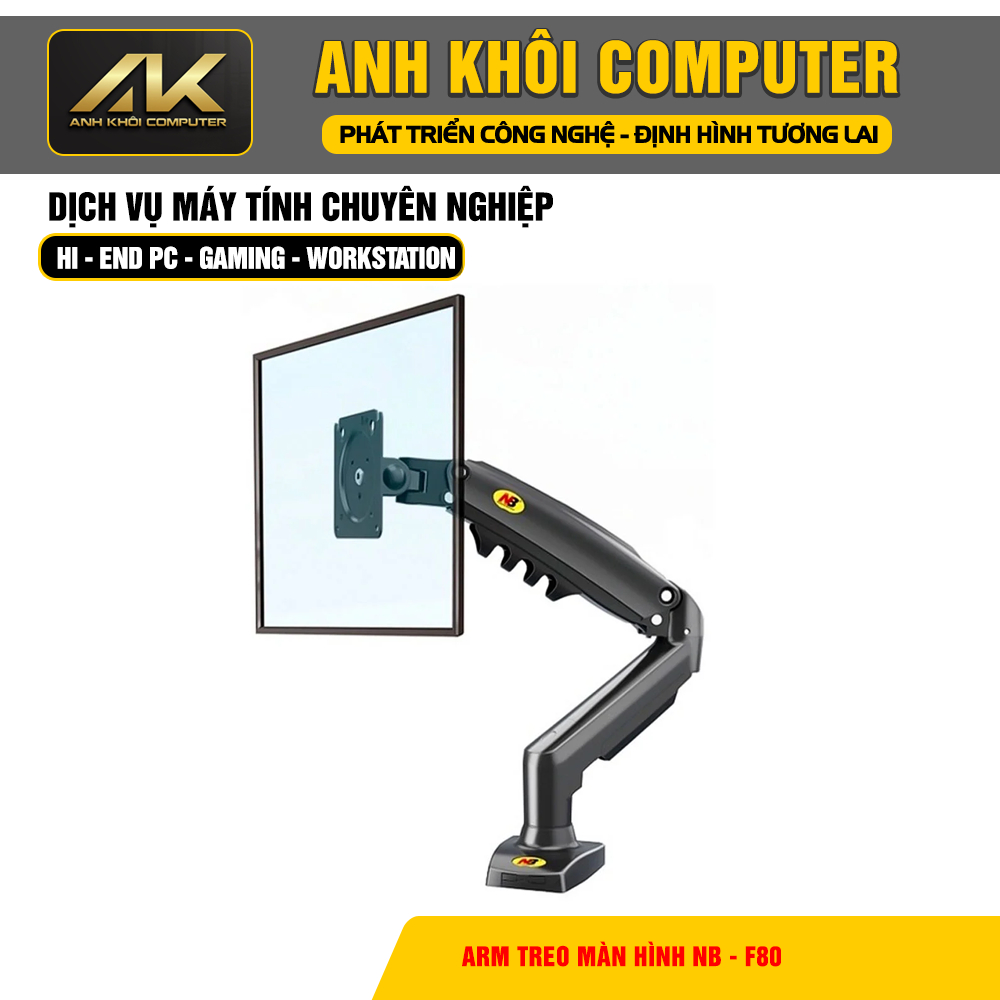 F80 mới nhất 2025 Giá treo màn hình máy tính North Bayou F80 mầu đen nhám